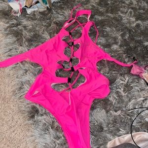 One piece bright pink medium used once
